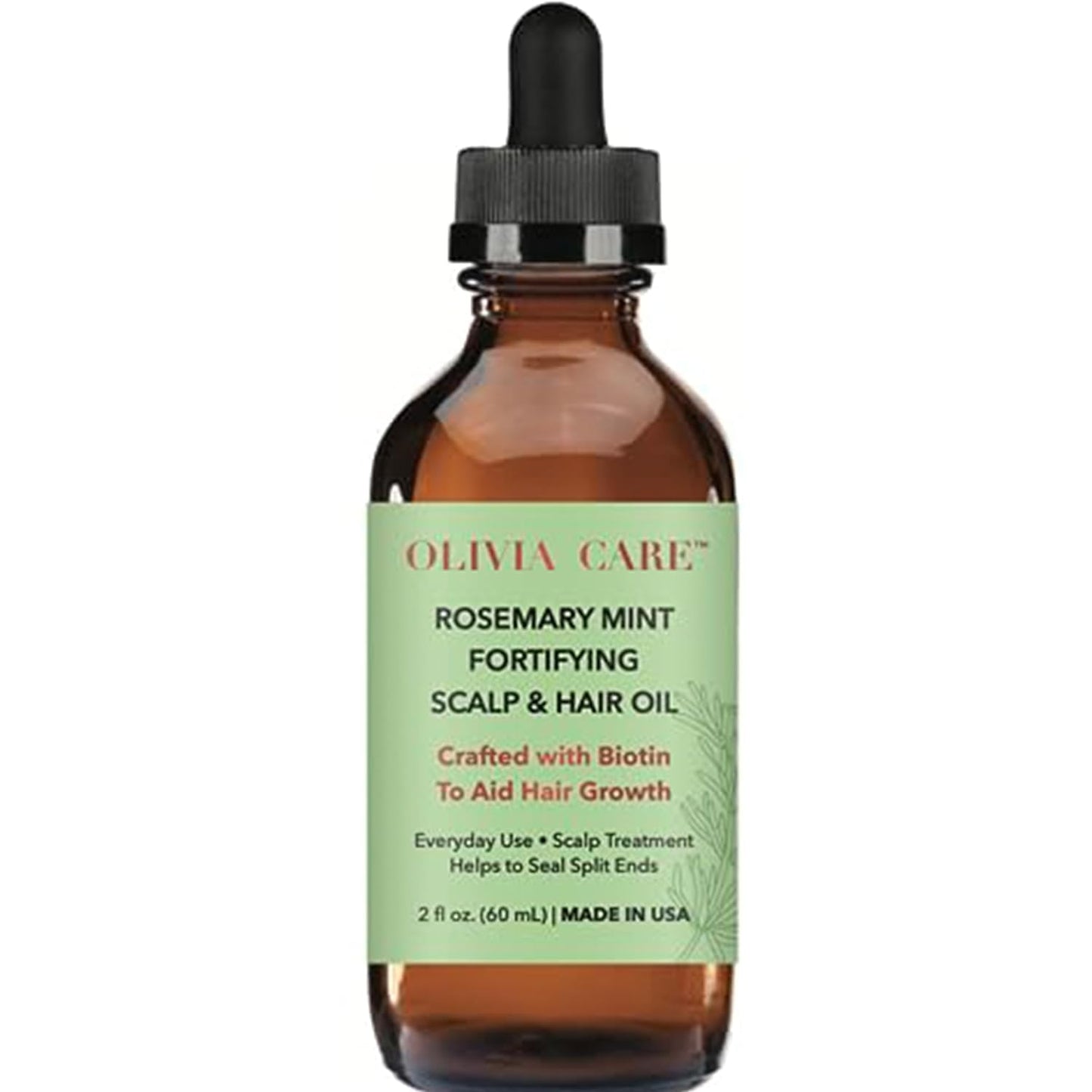 OLIVIA CARE Rosemary Oil for Hair Growth - Rosemary Oil & Mint Oil with Biotin, Fortifying Scalp and Hair Treatment to Aid Hair Growth, Made in USA.