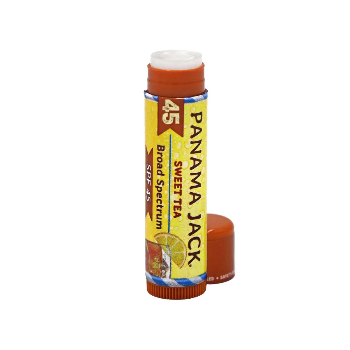 Panama Jack Sunscreen Lip Balm - SPF 45, Broad Spectrum UVA-UVB Sunscreen Protection, Prevents & Soothes Dry, Chapped Lips, Sweet Tea, 3-pack