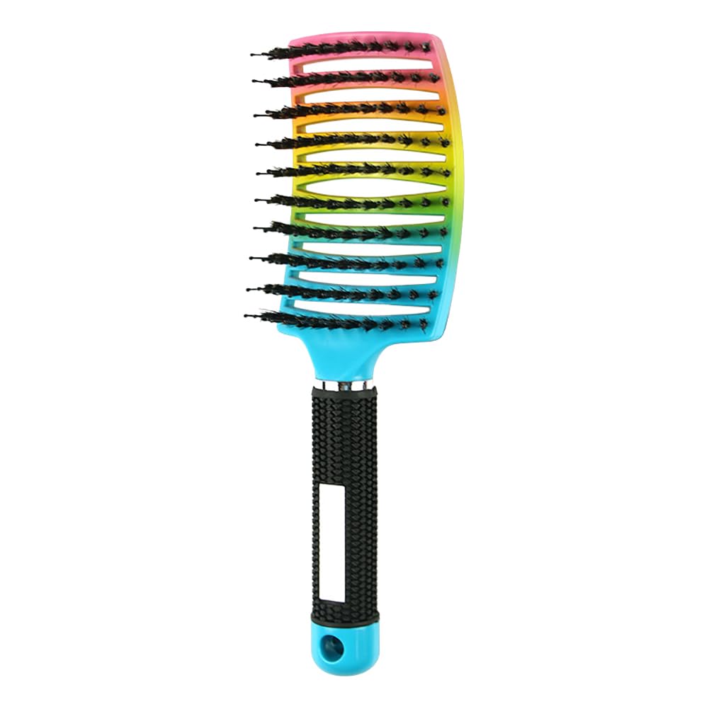 Magical Ultra Detangling Brush for Wet or Dry Hair, Detangler Brush, Fast Drying Styling Massage Hairbrush for Men, Women and Kids (Rainbow)