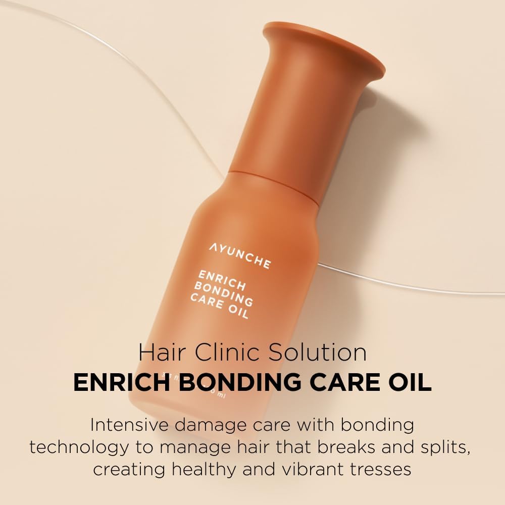 AYUNCHE Enrich Bonding Oil 3.3 fl oz – Helps Repair Bonds, 455°F Heat Protection, Anti-Frizz, Split-End Care & Shine Treatment for Dry, Frizzy & Damaged Hair