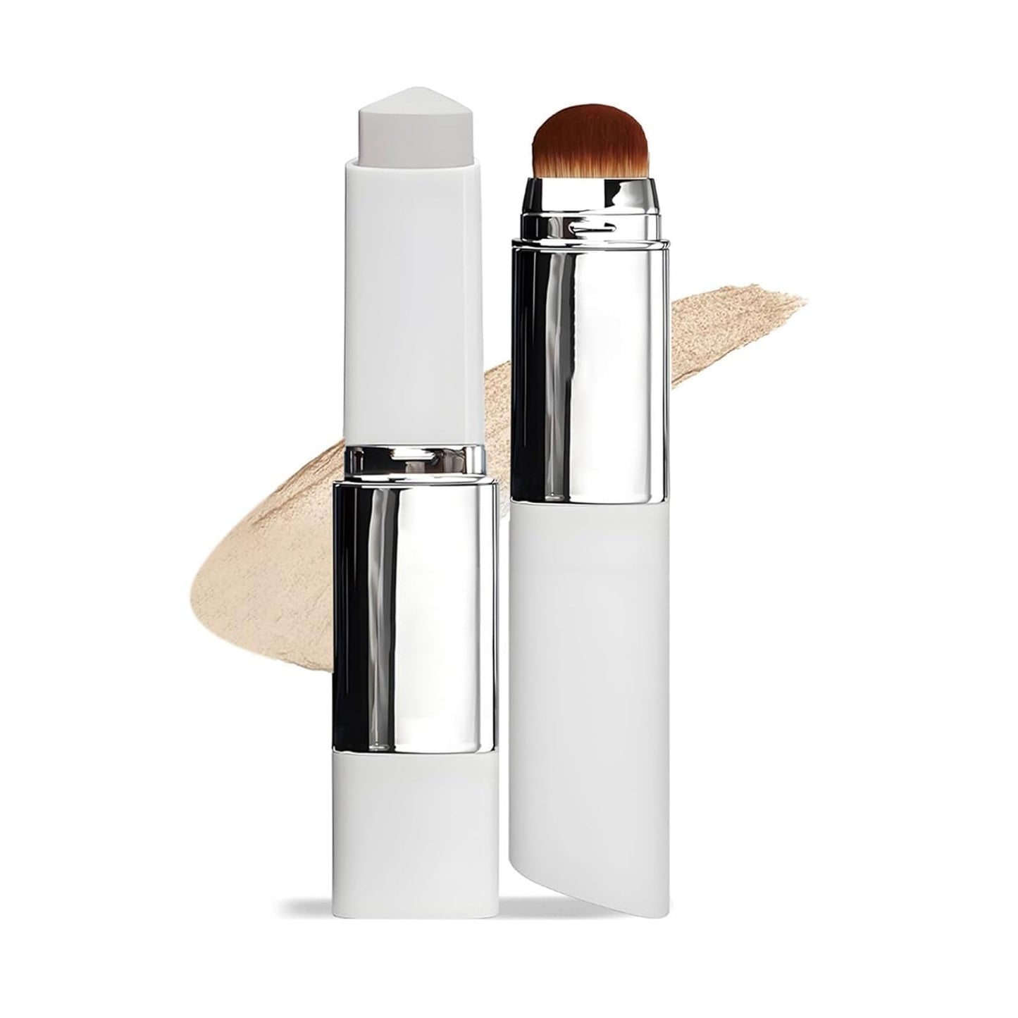 Color Changing Cover Cream Stick: Color-Changing Foundation Stick Full to Medium Coverage with Detachable Brush - Moisturizing Makeup (Ivory)