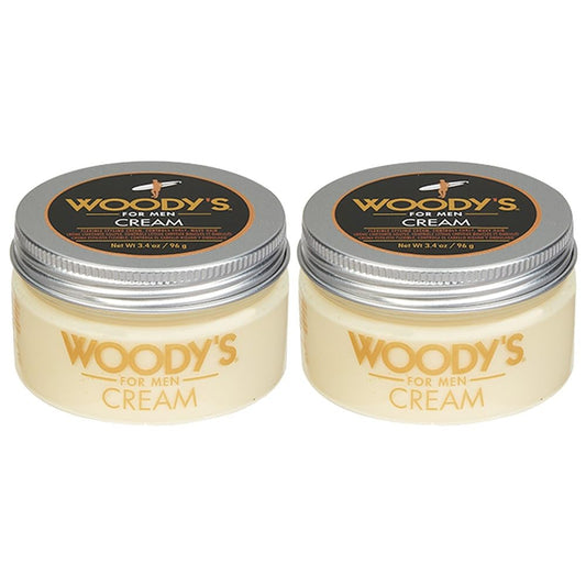 Woody's Men Hair Styling Cream - Matte Finish Clay Pomade for Men, Controls Curly & Wavy, Water-Soluble & Mild Hold Hair Clay, 3.4 oz, 2 Pack