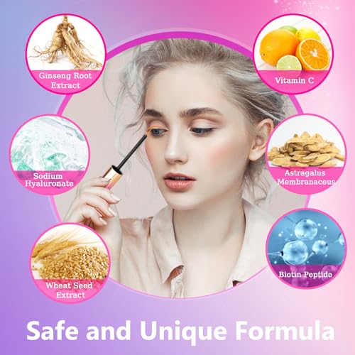 Eyelash Growth Serum, Rapid Lash Enhancing Serum with Natural Ingredients for Longer, Fuller Thicker Looking Lashes Vegan & Cruelty-Free Lash Enhancer Safe for Sensitive Eyes