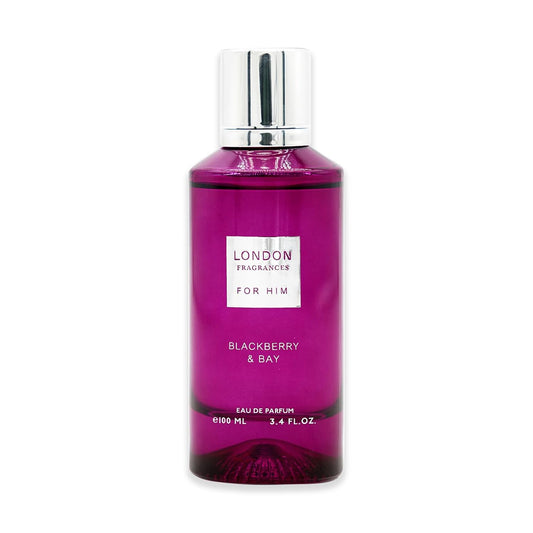 London Fragrances - Blackberry and Bay - Musk, Sandalwood Cologne for Men - Long Lasting Perfume for Men - Fresh Eau de Parfum - 3.4 oz