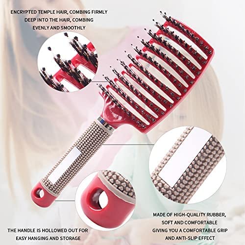 Magical Ultra Detangling Brush for Wet or Dry Hair, Detangler Brush, Fast Drying Styling Massage Hairbrush for Men, Women and Kids (Orange+Light Purple)