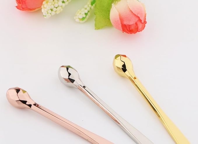 3 Pcs Eye Cream Applicator Wand Sticks Metal Eye Cream Spoon Cosmetics Spoon Applicators Anti-wrinkle Anti-aging Eye Massagers for Girls Women（gold，rose gold，silver）