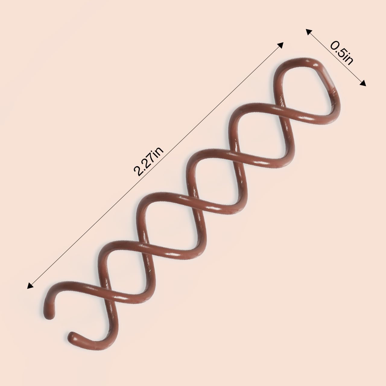 Kitsch Spiral Bobby Pins for Girls and Women - Hair Bun Maker | Rounded Tips, Chip-Resistant Bun Twist Spiral Hair Pins | Secure Hold All-Day | Ideal Gifts for Women - 3Pcs, Brown