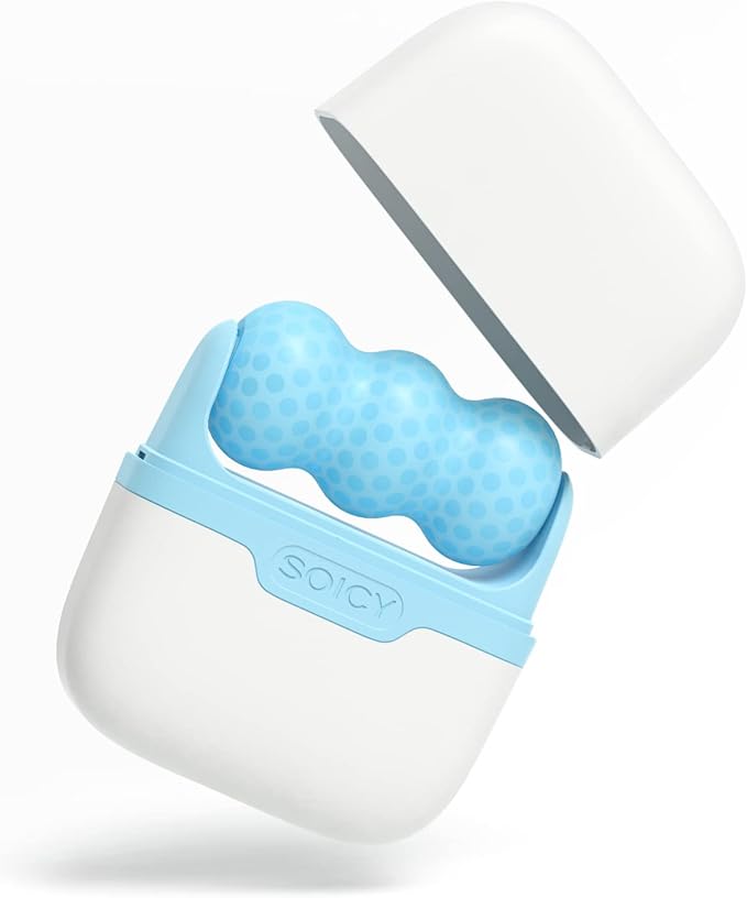 2 in 1 Ice Roller for Face Eye, Face Massager Roller for Eye Puffiness, Reduces Wrinkles, Relief Migraine and Minor Injury, Cold Facial Skin Care Tools Ice Roller