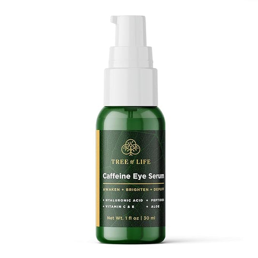 Tree of Life Caffeine Under Eye Serum - 1fl oz - Dermatologist Tested Dark Circles Treatment - Hydrating Anti-Aging Formula to Reduce Puffiness, Bags & Wrinkles - All Skin Types