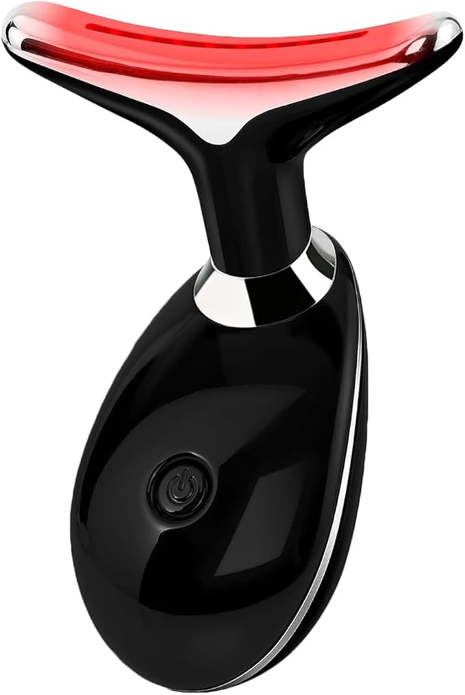 Red Light Therapy for Face, 7 Color LED Facial Light Therapy Wand for Skin Care at Home Blue Light Therapy Face Massager Tool for Neck (Black)