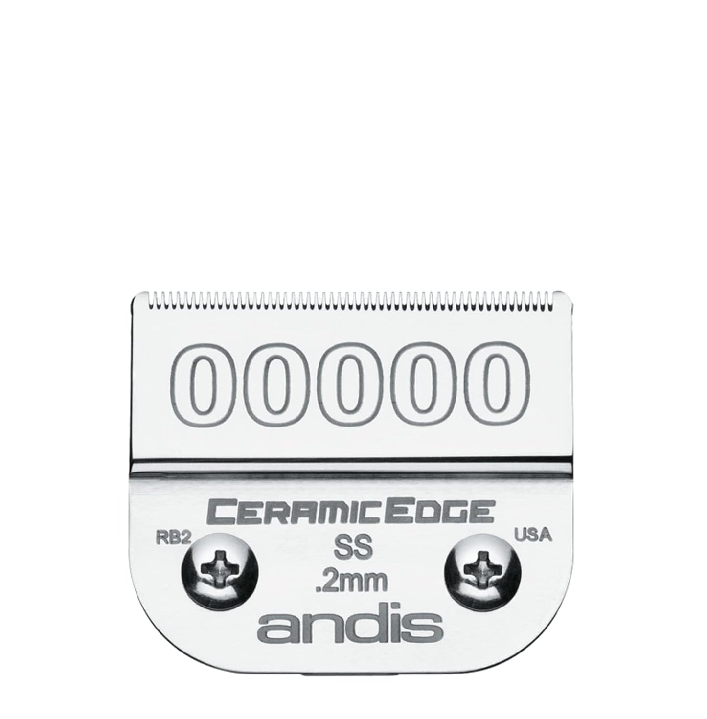 Andis 64730 CeramicEdge Carbon-Infused Steel Detachable Clipper Blade, Size 00000, /25-Inch Cut Length, Chrome, 1 Count