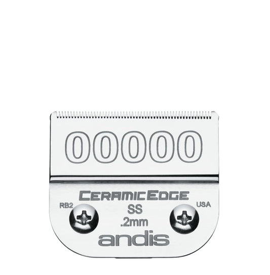 Andis 64730 CeramicEdge Carbon-Infused Steel Detachable Clipper Blade, Size 00000, /25-Inch Cut Length, Chrome, 1 Count