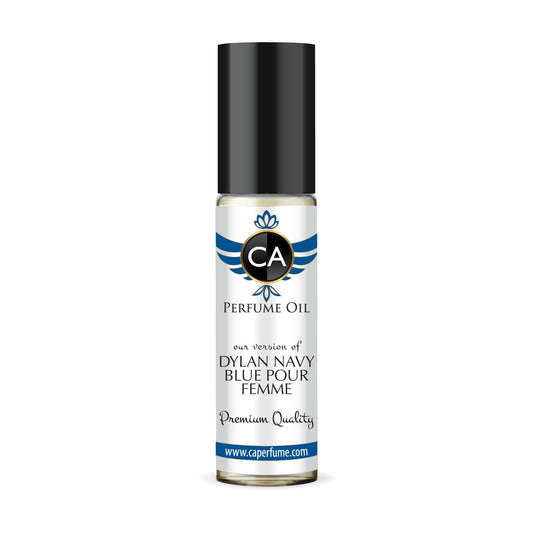 CA Perfume Impression of Dylan Navy Blue Pour Femme Eau De Parfum Floral Fruity Scent Long Lasting Perfumes for Women Travel Size TSA Ready for Day and Night Wear 0.33 Fl Oz 10ml
