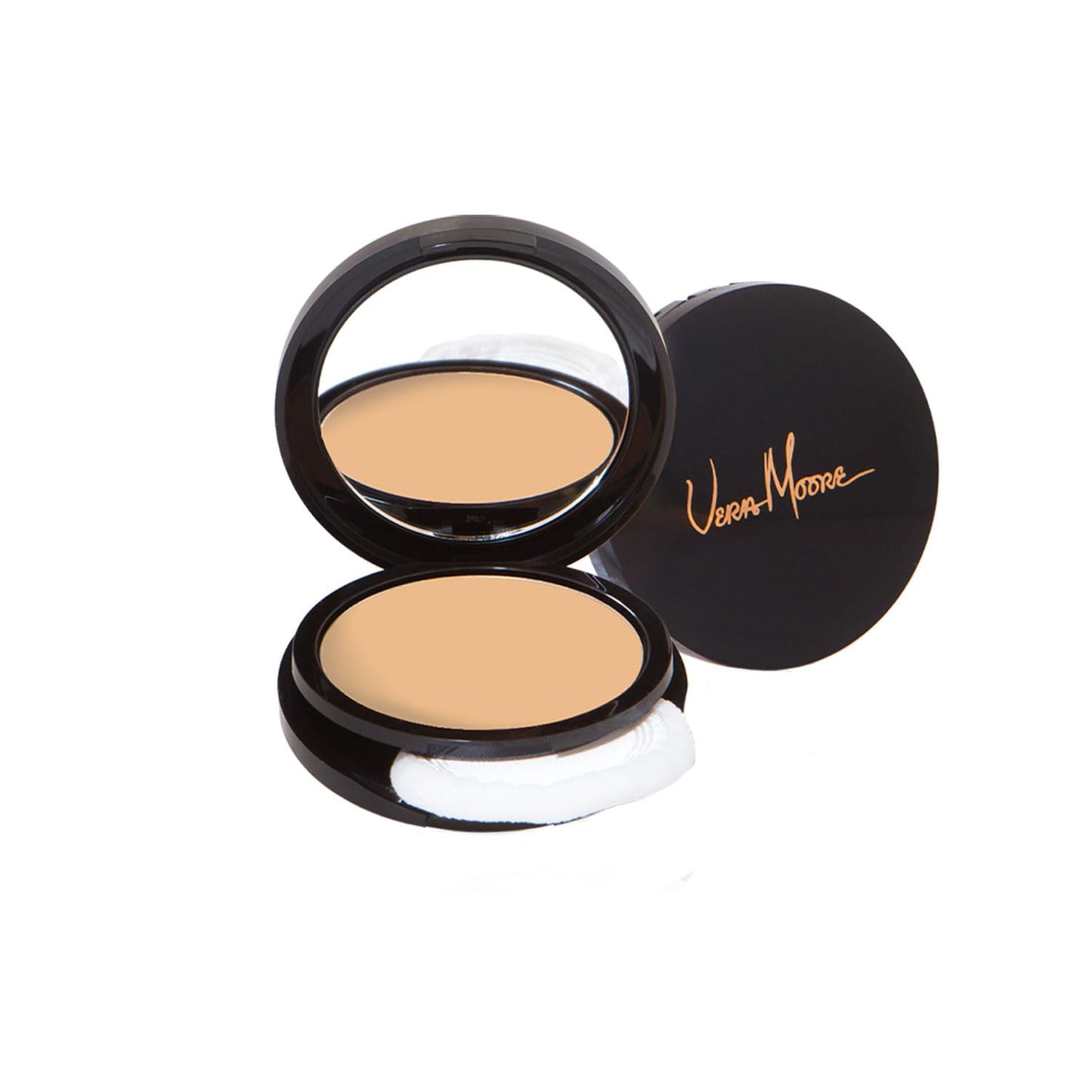 Vera Moore Matte Pressed Powder, Makeup Setting Compact Powder, Face Powder for Full Coverage with Flawless Finish, Shine, Matte Finish for All Skin Types (Café Au Lait, 12.5g)