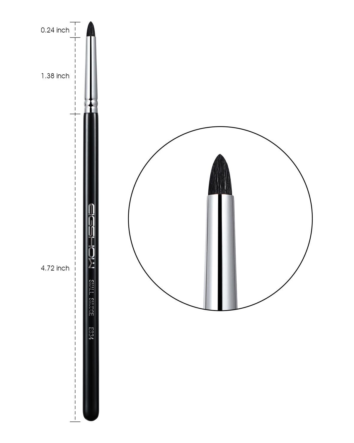 EIGSHOW Small Smudge Brush for Precise Eye Brightening and Under Eye Highlighting (E834)