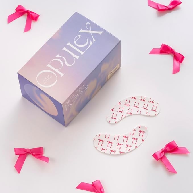 50 Pairs Under Eye Gel Pads for Lash Extensions, Lash Lifts, Aloe Vera Hydrogel Eye Patch (bow)