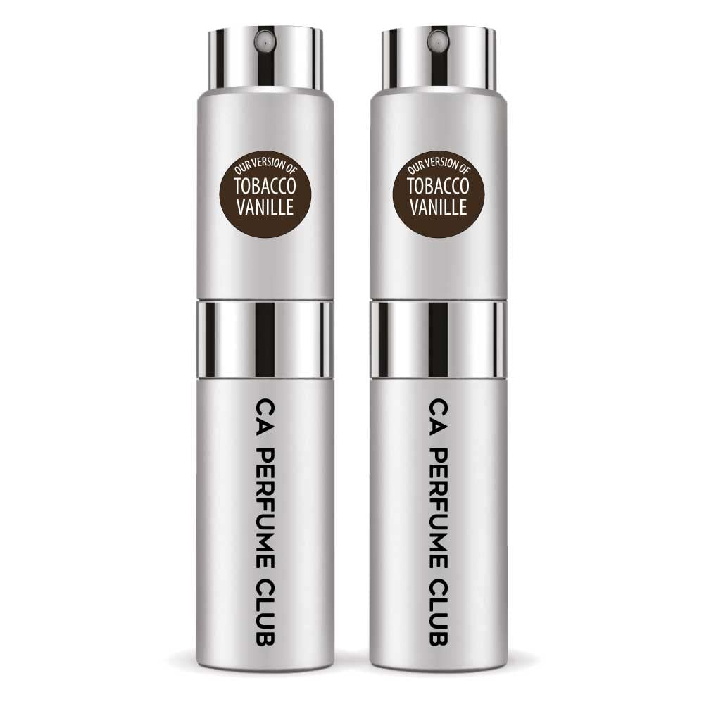 CA Perfume Impression of Tobacco Vanille For Men Fragrance Eau de Parfum Spray Refillable Bottle 0.27 Fl Oz-X2