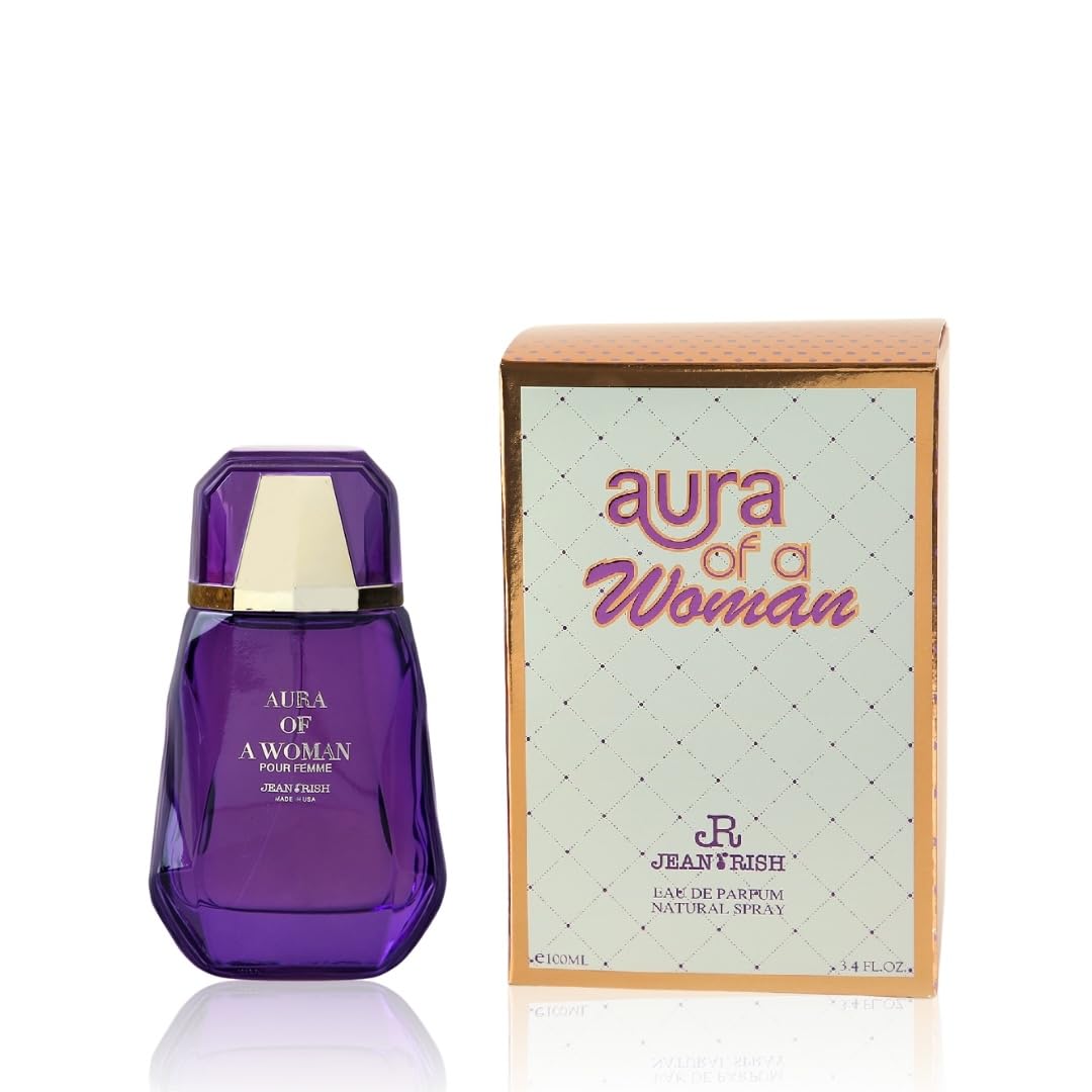 Jean Rish Aura of a Woman Eau De Parfum (3.4 Fl Oz / 100ml) Perfume for Women with Jasmine & Amber Notes - Long Lasting and Luxury Fragrance