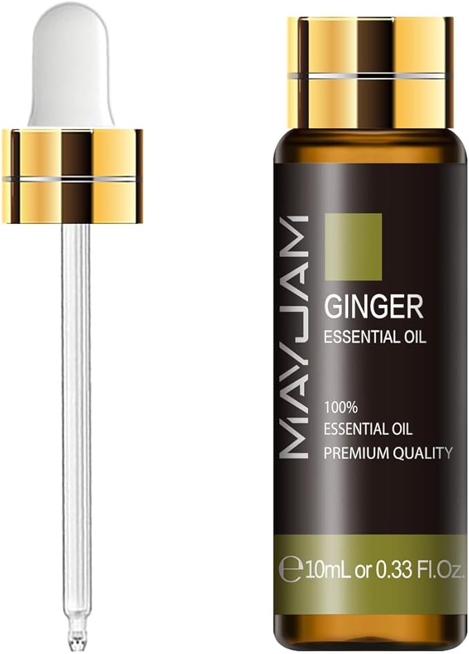 Ginger Essential Oil, MAYJAM 10ML/0.33FL.OZ Premium Ginger Oils for Soap Candle Making, Diffuser, Bedroom, Living Room, Office