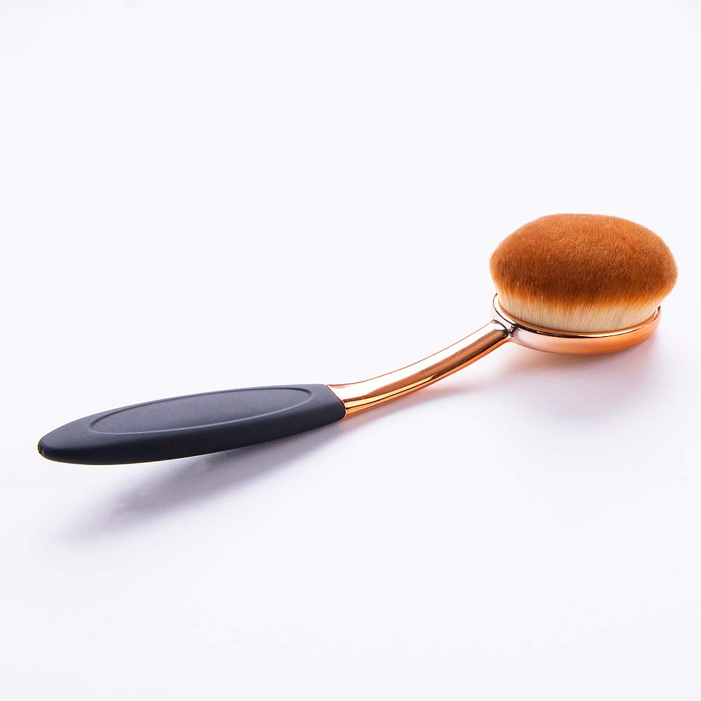 Yoseng Oval Foundation Brush Second Largest Toothbrush Makeup Brushes Fast Flawless Application Liquid Cream Powder Foundation Sunscreen(Medium)