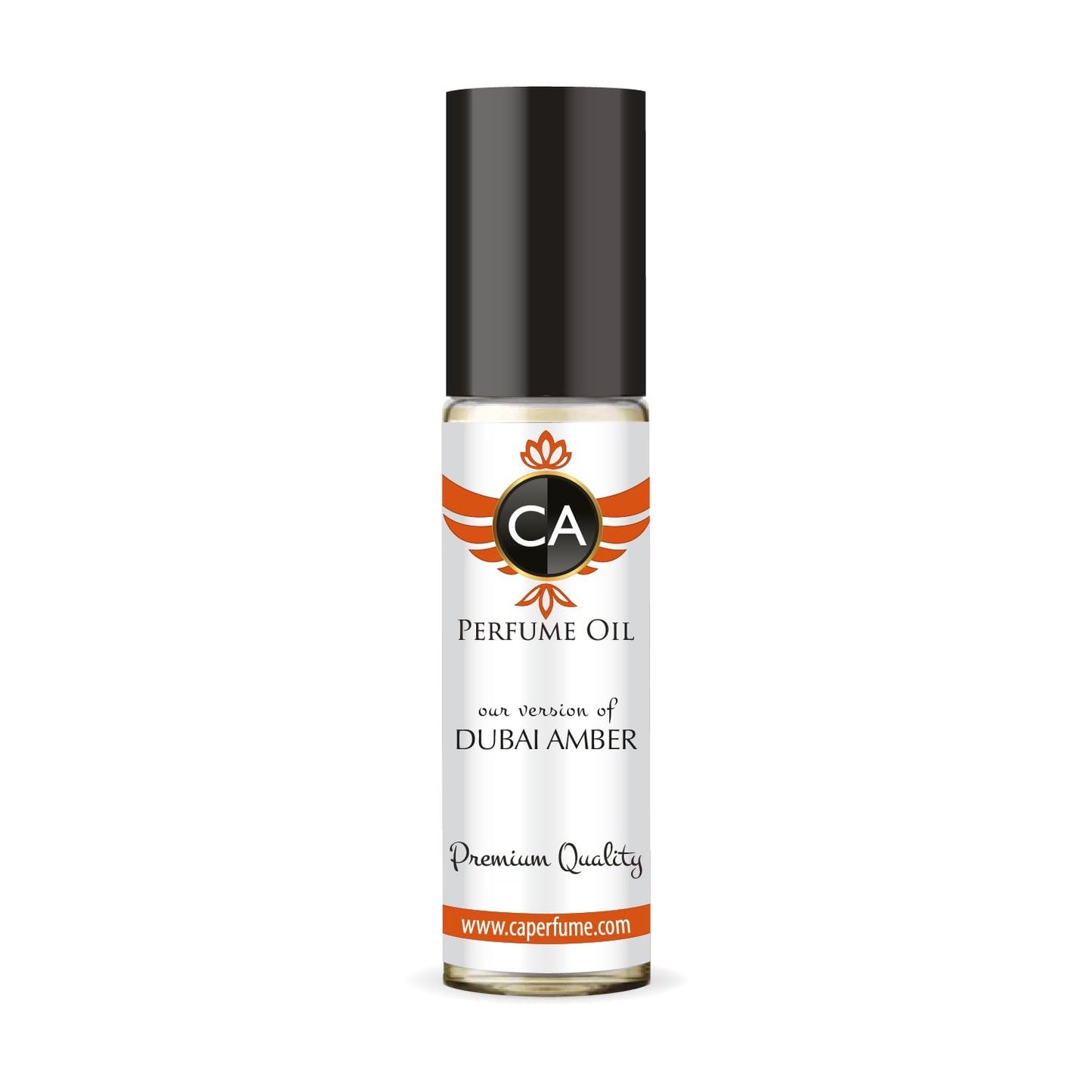 CA Perfume Impression of Dubai Amber Unisex Fragrance Oil Amber Scent Long Lasting Perfumes for Women & Men Travel Size TSA Ready Mini Parfum Body Oil Roll-on 0.33 Fl Oz 10ml