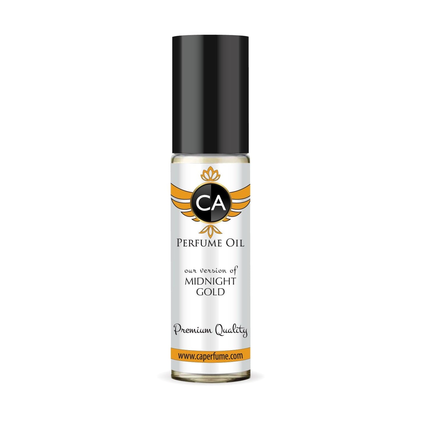 CA Perfume Impression of Midnight Gold Unisex Fragrance Oil Amber Woody Scent Long Lasting Perfumes for Women & Men Travel Size TSA Ready Mini Parfum Body Oil Roll-on 0.33 Fl Oz 10ml