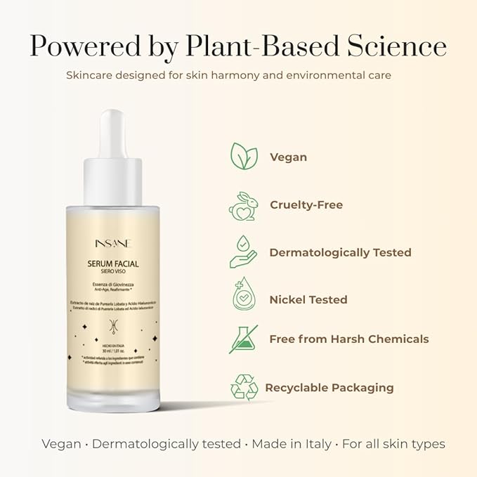 Youth Essence Brightening Face Serum — Even Skin Tone, Plumping & Anti-Aging — Hyaluronic Acid + Kudzu & Centella Asiatica — Radiant, Glow-Boosting Formula. Dermatologically Tested.