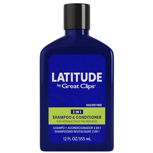 GREAT CLIPS LATITUDE 2-in-1 Shampoo + Conditioner | Daily Shampoo and Conditioner Set for Men | Promotes Full + Healthy Hair | 12oz