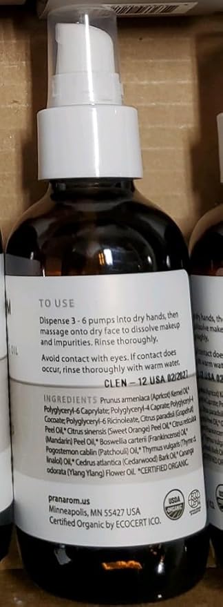 Pranarom - Pure Facial Cleansing Oil (4oz / 120ml) - 100% Pure & Natural Essential Oil Facial Cleanse for Makeup & Impurity Removal