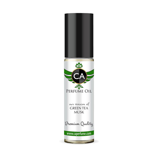 CA Perfume Originals Green Tea Musk Unisex Fragrance Oil Citrus Aromatic Scent Long Lasting Perfumes for Women & Men Travel Size TSA Ready Mini Parfum Body Oil Roll-on 0.33 Fl Oz 10ml