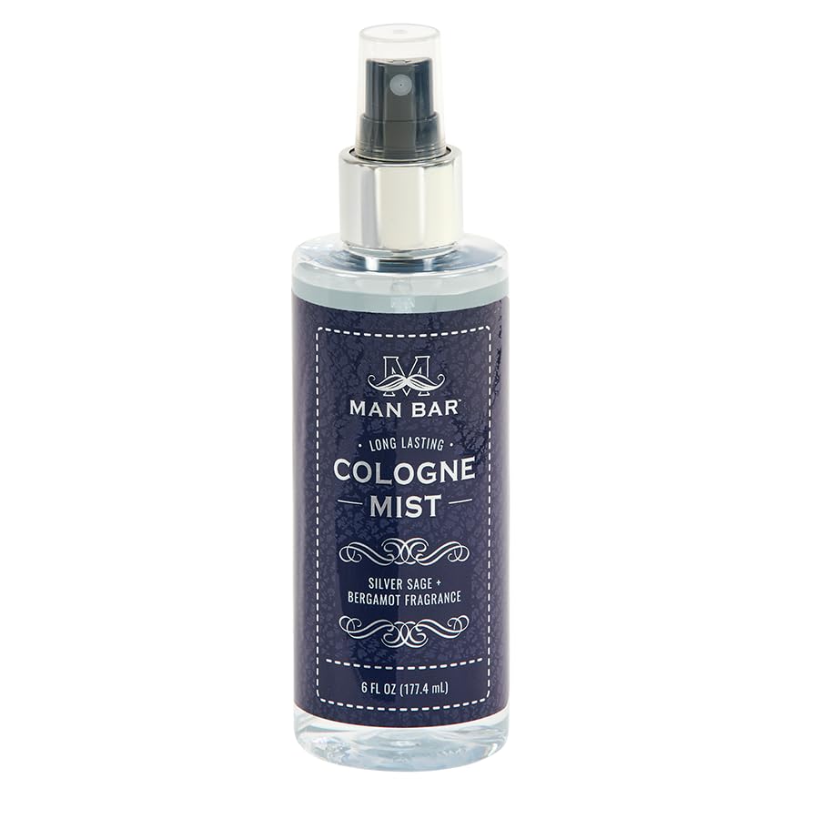 San Francisco Soap Company MAN BAR Cologne Mist Silver Sage and Bergamot - Long Lasting - Created with the Man in Mind - 6 fl oz