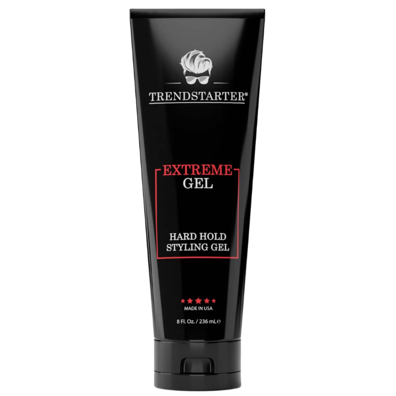 TRENDSTARTER - EXTREME GEL - Hard Hold - Natural Shine - Extreme Strength - Non-Flaking Hair Gel Formula for All Hair Types - All-Day Reliability