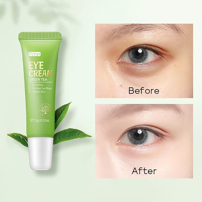 AKARY Green Tea Eye Care Cream Eliminate Eye Bag Dark Circles Tea Leaf Extract Eye Cream for Nourishing Eye Areas & Tightening the Skin