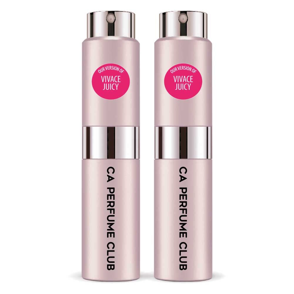 CA Perfume Impression of Joyous Juicy for Women Floral Fruity Gourmand Scent Long Lasting Perfumes for Women Eau De Parfum Travel Size Refillable Atomizer Spray 0.27 Fl Oz 8ml (Pack of 2)