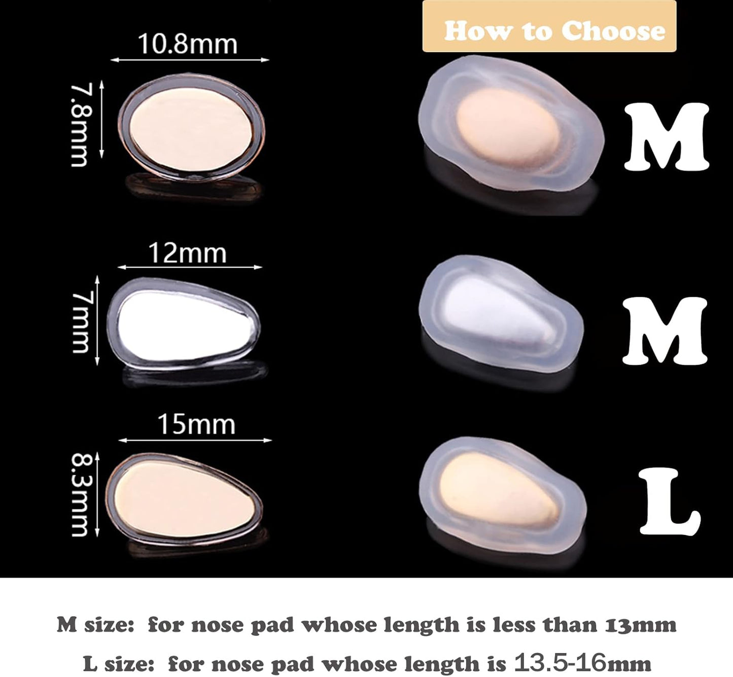 OPUGIT Eyeglass Nose Pad Covers, Slip-on Silicone Nose Pad for Glasses, Soft Eyeglass Repair Kit with Nose Piece Pads, Anti-Slip Eyewear Protective Covers Nose Bridge Pads(White,5 Pairs,L Size)