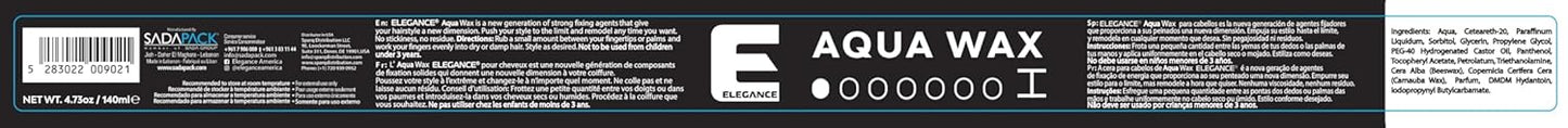 E Elegance Hair Products - Aqua Hair Styling Wax - I Strength – Strong Hold, High Shine, Wet Look, White/4.73 oz
