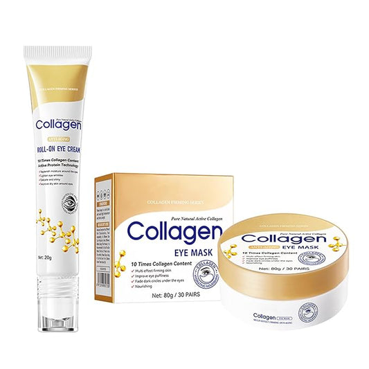 Eye Mask & Cream, Moisturizer Skin, Smoorh (2 PCS, Collagen Eye Mask & Eye Cream)