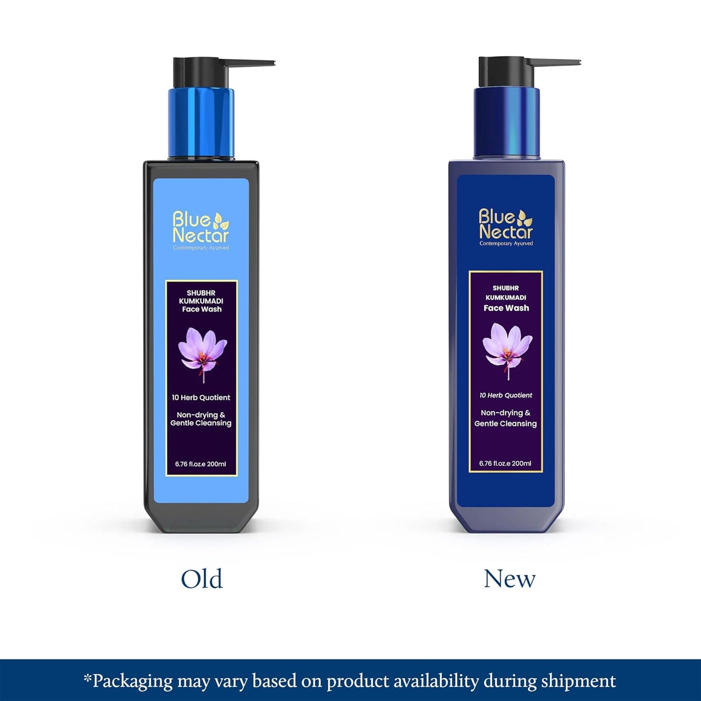 Blue Nectar Kumkumadi Brightening Face Wash with Saffron for Women & Men | Sulphate free Anti Pimple Face Cleanser (10 Herbs, 6.76 Fl Oz)