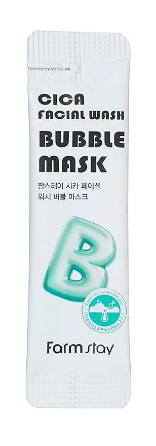 Cica Facial Wash Bubble Mask, Korean Pore Cleanser for Blackheads, Exfoliator Dead Skin Cells, Deep Cleansing & Hydrating, Non-Irritating & Soothing for Sensitive Skin, For Men & Women, 20 pcs