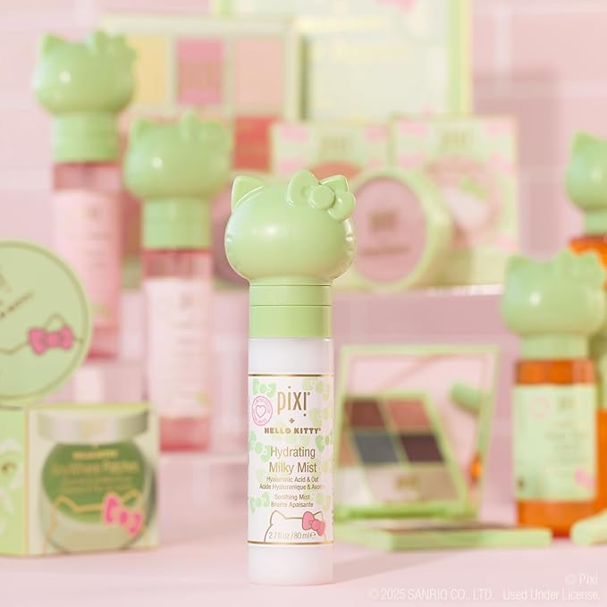Pixi Beauty + Hello Kitty Milky Mist 2.70 Fl Oz | Hydrating Moisturizer for Dry Skin | Infused with Hyaluronic Acid