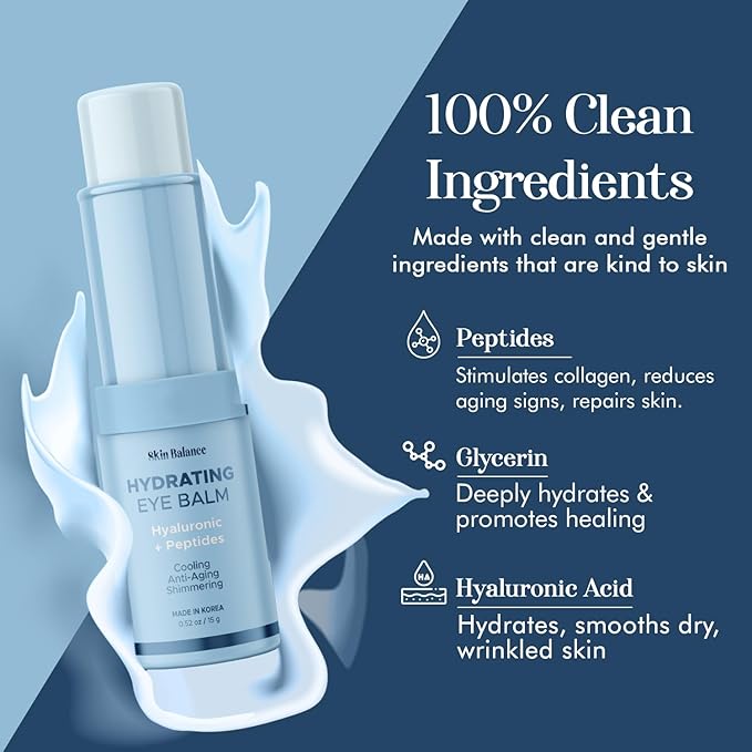 Ultra Shimmer Eye Balm with Hyaluronic Acid & Peptides – Reduces Puffiness, Dark Circles & Fine Lines – Hydrating, Anti-Aging Korean Skincare-Vegan, Clean Beauty – 0.52 fl oz