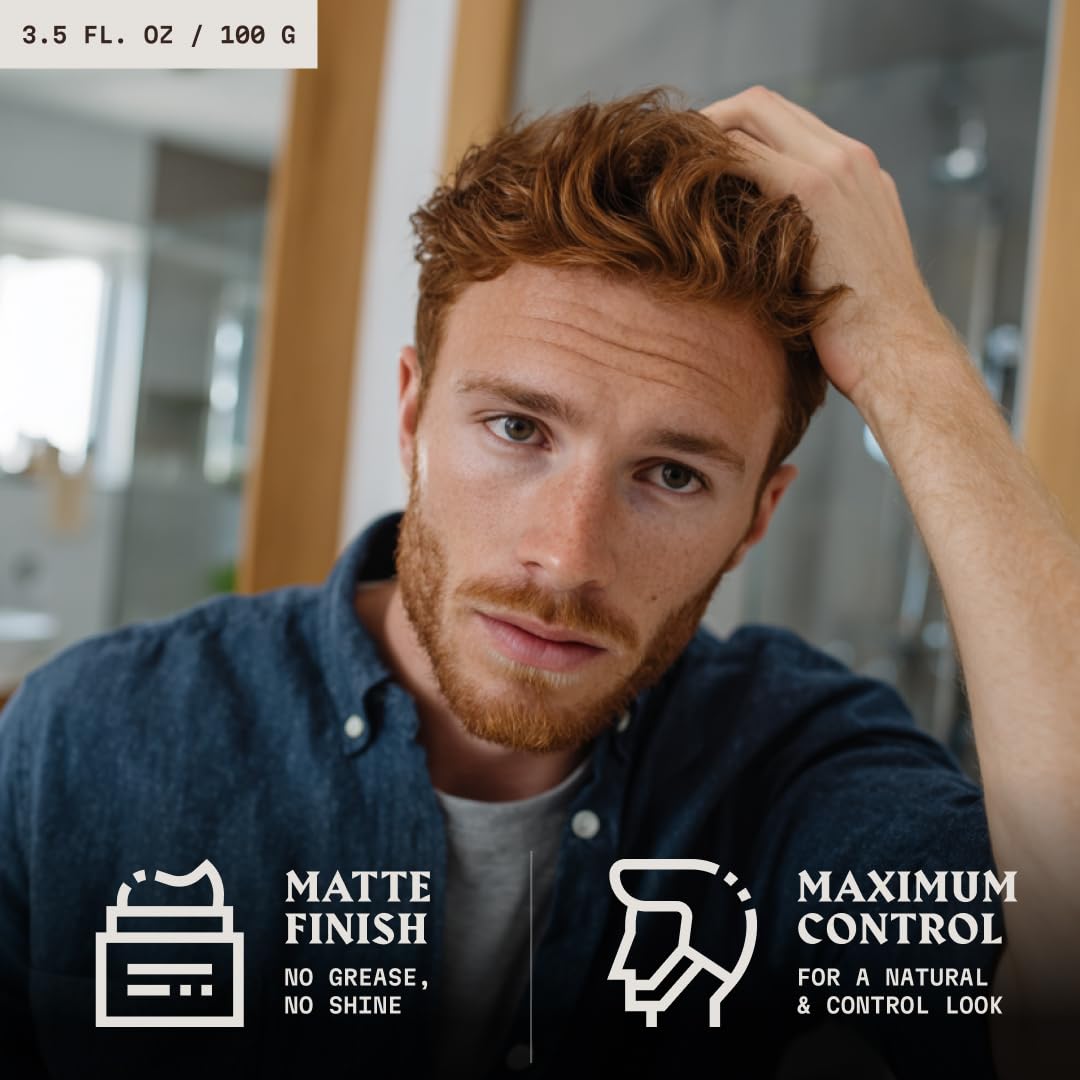 Striking Viking Hair Pomade for Men - Matte Finish (100 g) - Linen Scent - Strong Hold - Water-Based Matte Pomade Styling Hair Cream for Men