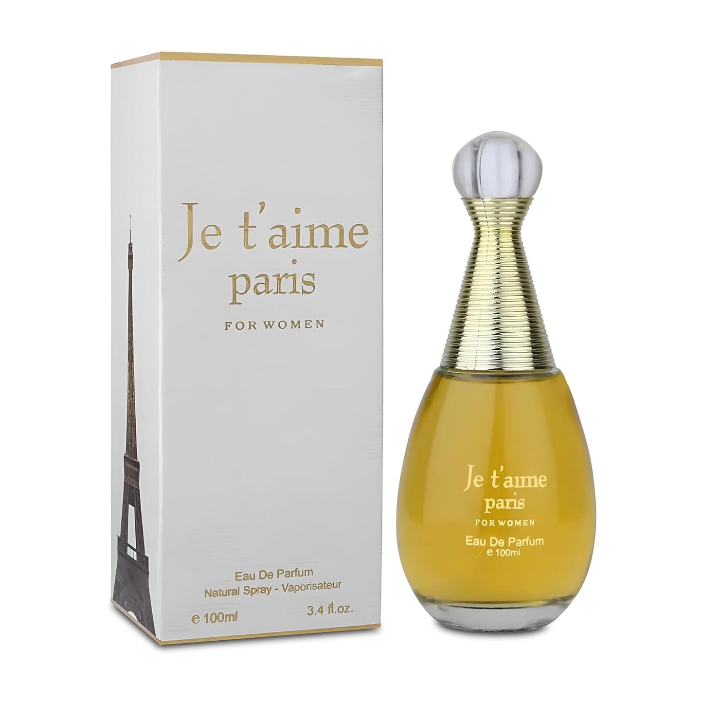 Je t'aime Paris Women Perfume 3.4 Fl Oz Eau de Parfum Natural Spray with Fresh Feminine Scent Holiday Gift for All Day Use