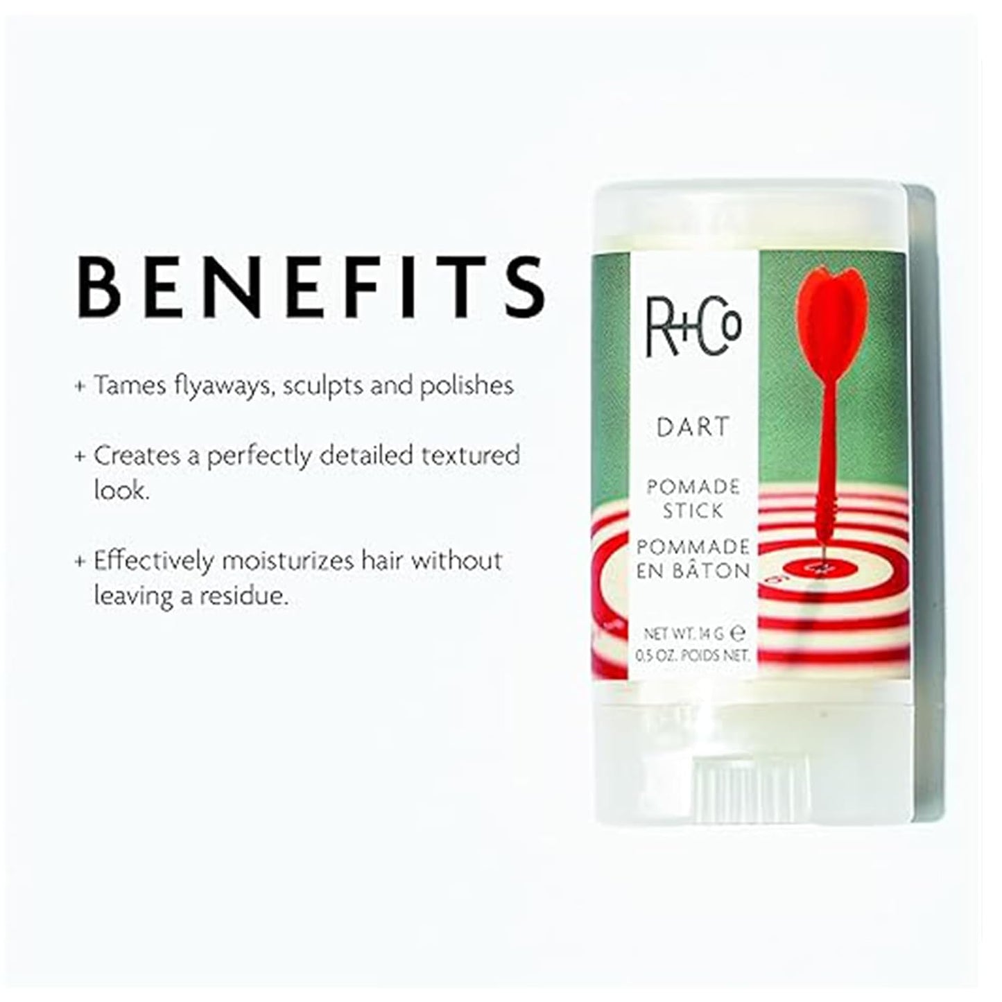 R+Co Dart Pomade Stick | Tame Flyaways, Sculpt and Polish | Long Lasting Texture and Shapes | Vegan + No Parabens | 2 Pack