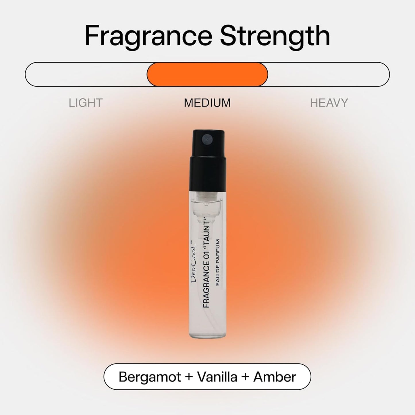 DedCool Eau de Parfum Sample | 01 Taunt | Unisex Luxury Perfume with Bergamot, Vanilla & Amber | Long-Lasting Clean Fragrance | Vegan, Non-Toxic, Essential Oil-Based | 1.5 ml