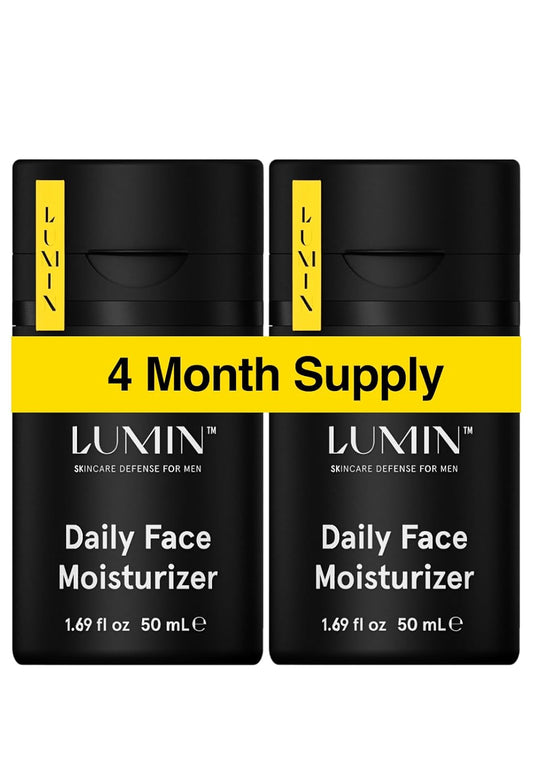 Lumin Daily Face Moisturizer for Men – Lightweight Hydrating Cream with Niacinamide, Men’s Face Lotion for Normal, Combination & Sensitive Skin, Korean Skincare, Smooth & Nourishing, 50ml, 2 Pack