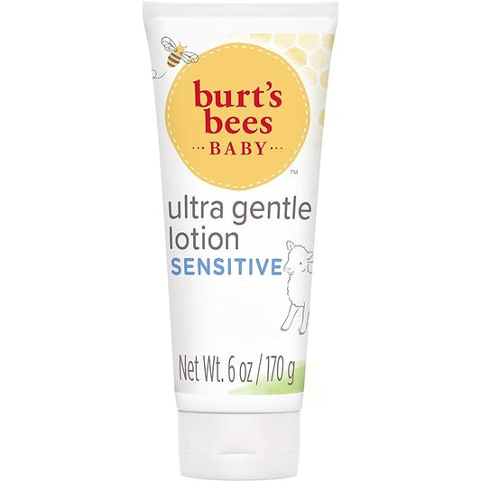 Burt's Bees Baby Ultra Gentle Lotion with Aloe for Sensitive Skin, Pediatrician Tested, 99.0% Natural Origin, 6 Ounces