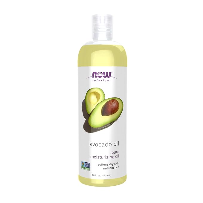 NOW Foods Solutions, Avocado Oil, 100% Pure Moisturizing Oil, Nutrient Rich and Hydrating, 16-Ounce