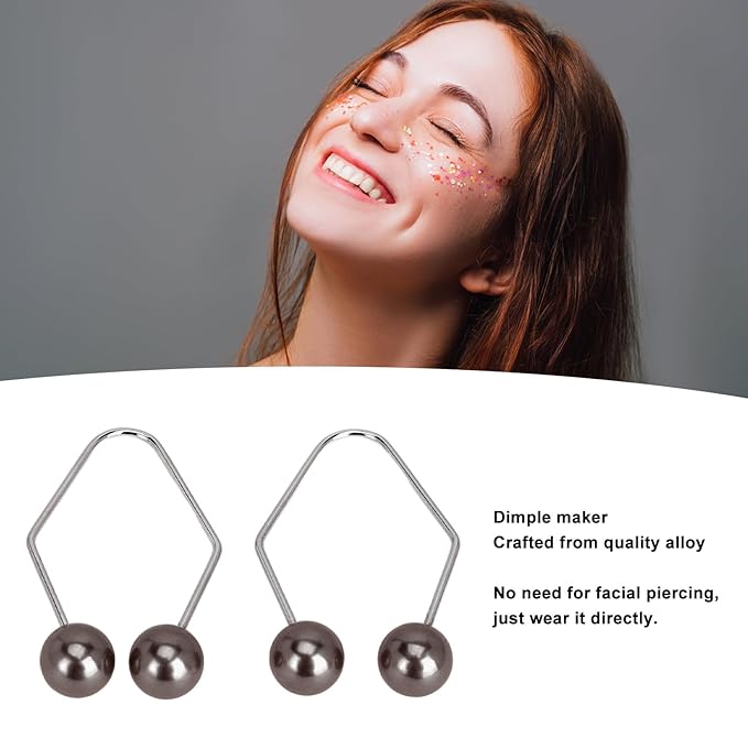 Facial Dimple Maker 2 Pair Dimple Trainer Balls for Face Cheeks, Create a Beautiful Smile, Develop Dimples (Black)