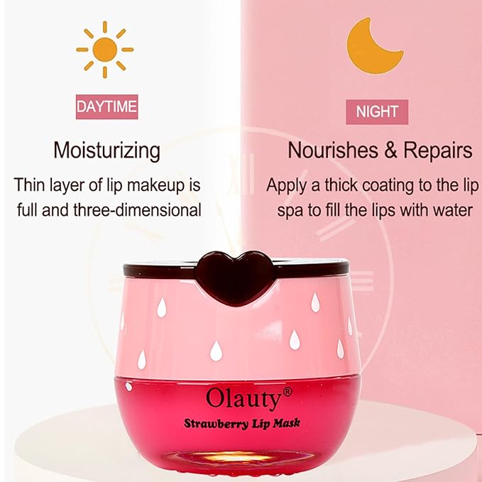 Sulily 3 Pcs Bee Balm Lip Balm Honey Pot,Honey&Strawberry&Watermelon Lip Sleeping Mask Hydrating Prevention Dry and Cracked Lip Scrubs Exfoliator Lip Care,Lip Mask Overnight Reduces Lip Lines